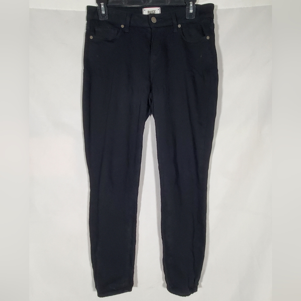 PAIGE BLACK VERDUGO ANKLE PETITE STRETCH DENIM SKINNY JEANS WOMENS 27